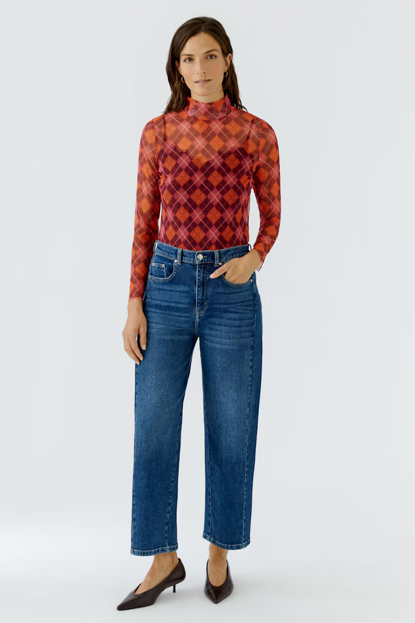 Oui Long-sleeve shirt - darkred red