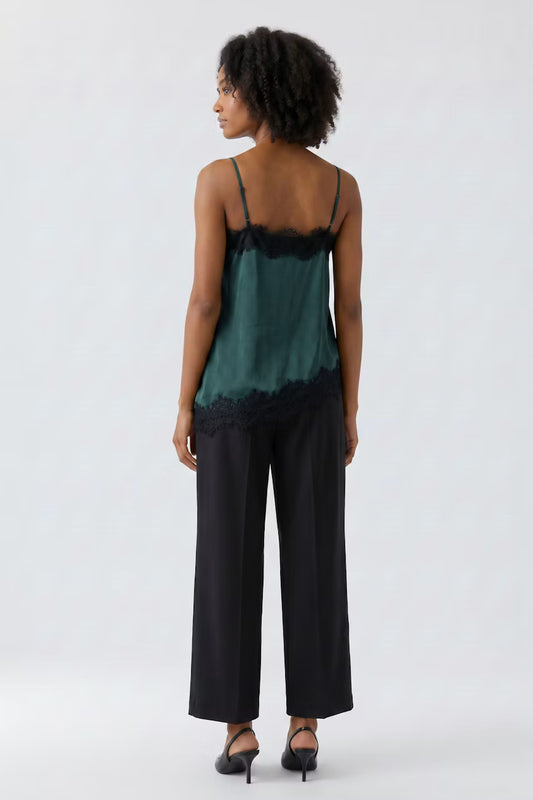 Oui Satin top - scarab