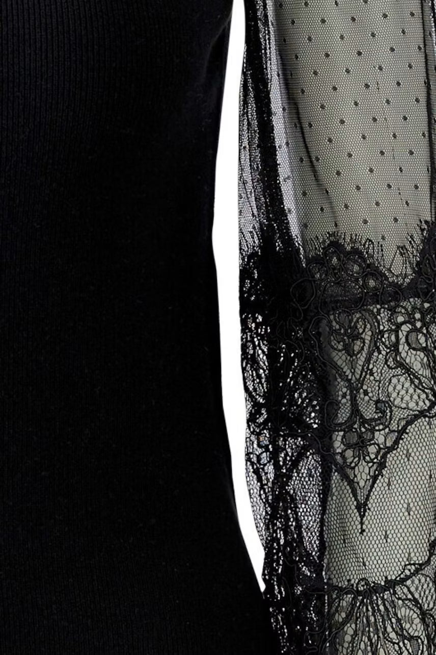 Oui Black Lace Pullover Best Seller