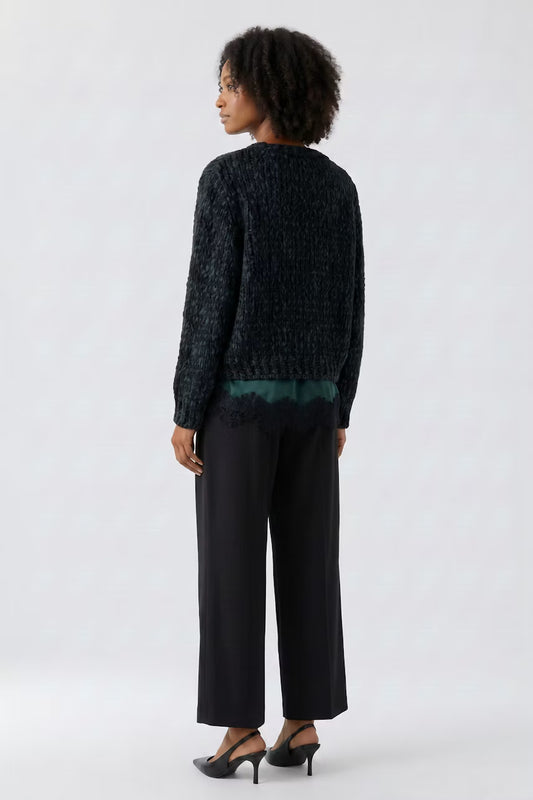 Oui Pullover Black-Green