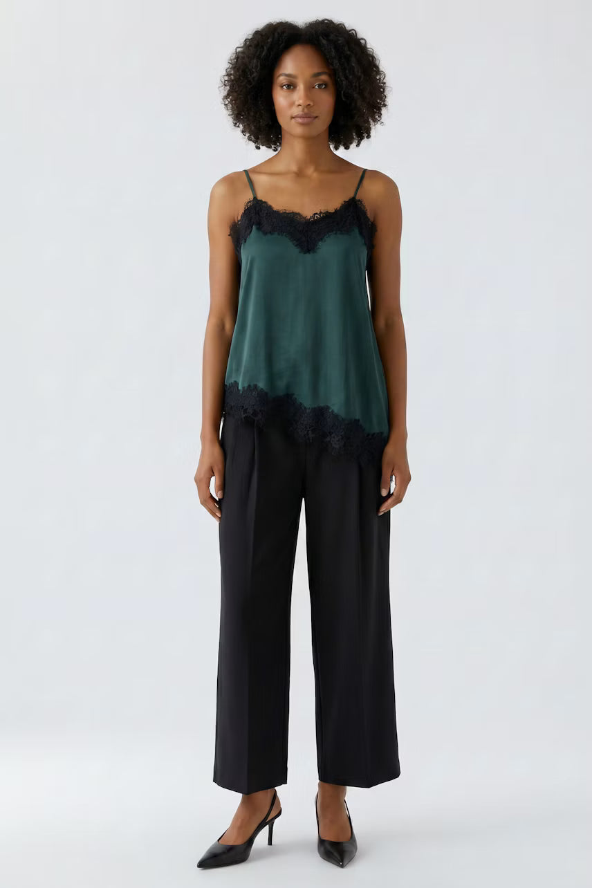 Oui Satin top - scarab