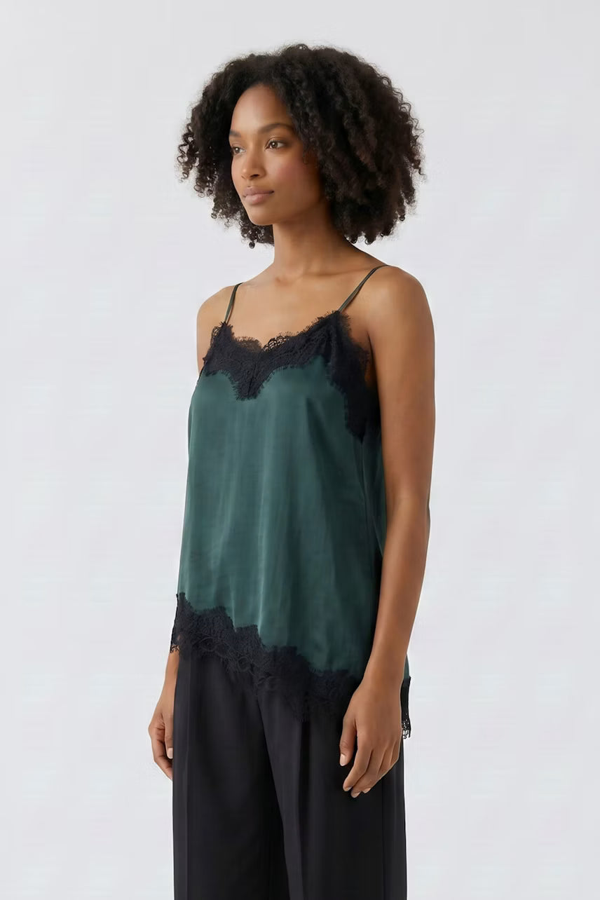 Oui Satin top - scarab