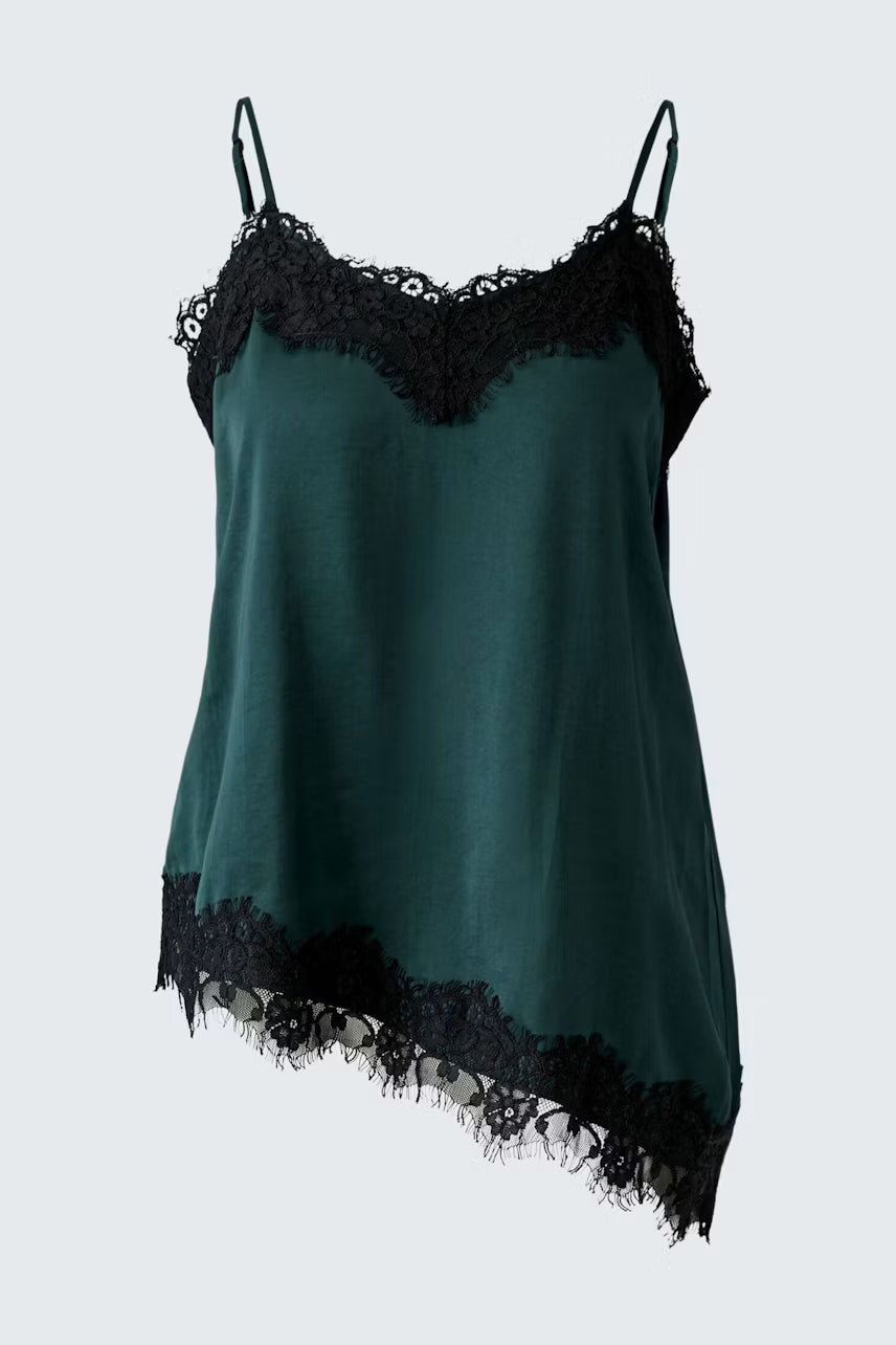 Oui Satin top - scarab