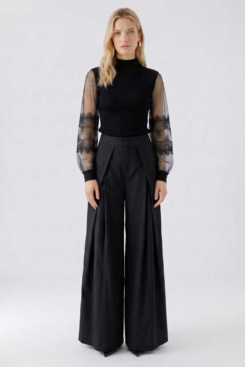 Oui Black Lace Pullover Best Seller