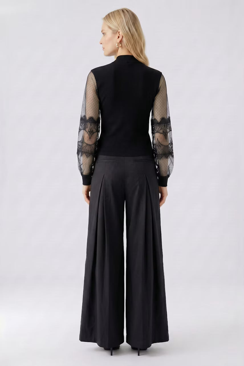 Oui Black Lace Pullover Best Seller