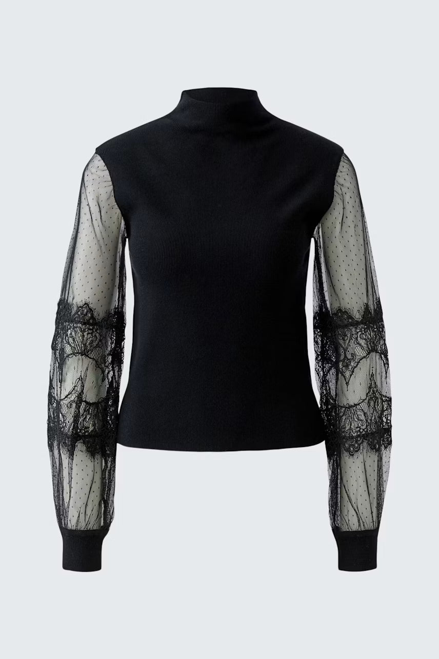 Oui Black Lace Pullover Best Seller
