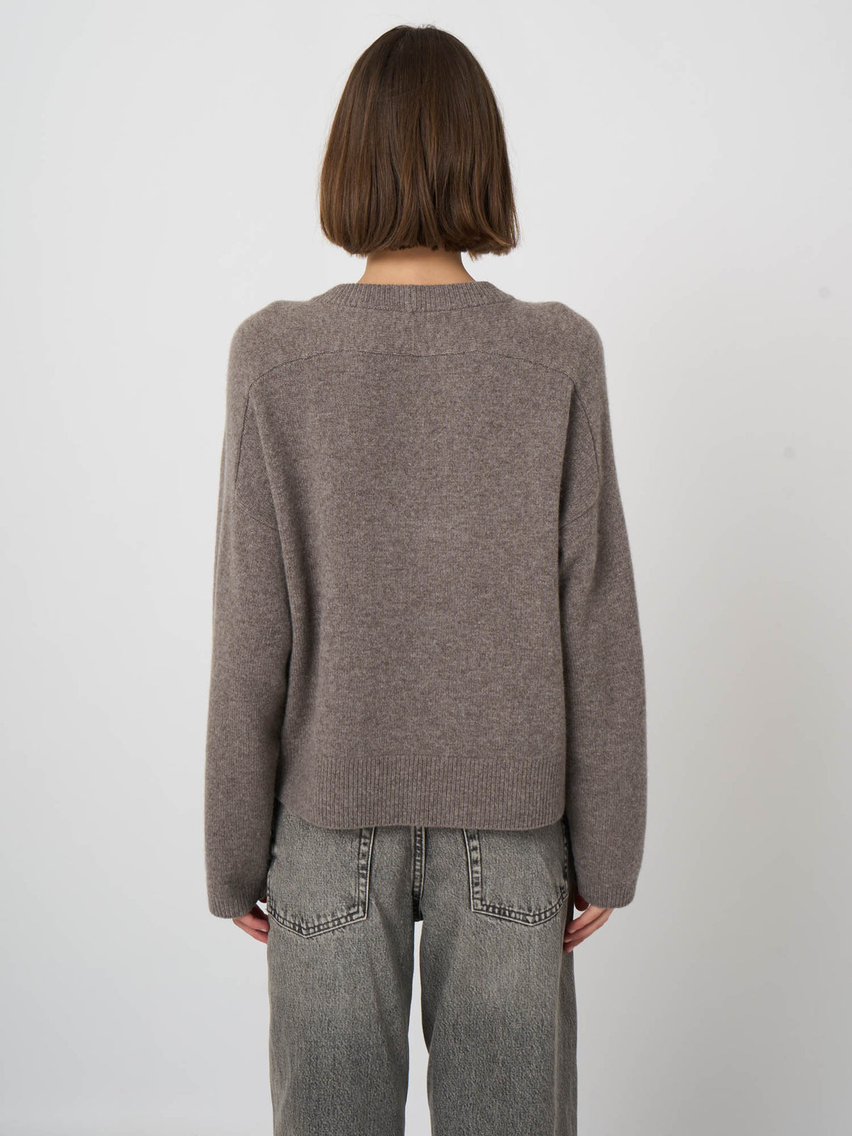 Repeat Cashmere Italian Lambswool Boxy Sweater with Side Button Detail
