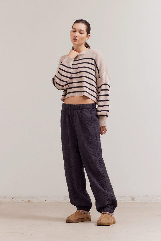 Grade and Gather Striped Crop Top Sweater