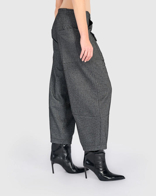 Alembika Atelier Herringbone Pants, Steel