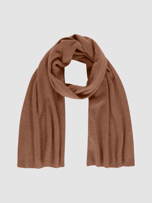 Repeat Cashmere Fine-Knit Cashmere Scarf with Ribbed Edges
